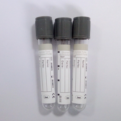 Sterile Blood Collection Tube Grey Top For Glucose And Lactate Research 1ml - 10ml
