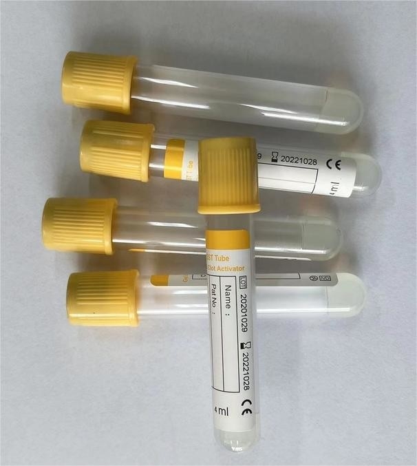 Medical Vacuum Blood Collection Tube 2 - 10ml Gel Tube With Yellow Top