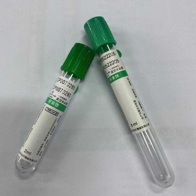 Collection verte 1ml - 10ml de sang de vide de tube d'héparine de chapeau