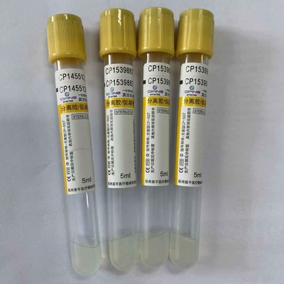 Chapeau de jaune de tube de collection de sang de vide d'activateur de caillot de gel