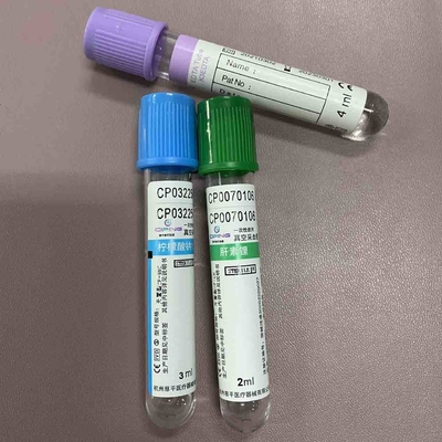 Chapeau vert jetable 1ml - 10ml de tube d'héparine de lithium de sodium