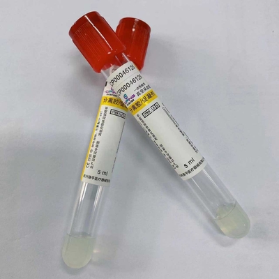 sérum rouge de chapeau d'orange de tube d'activateur du caillot 5ml rassemblant l'essai