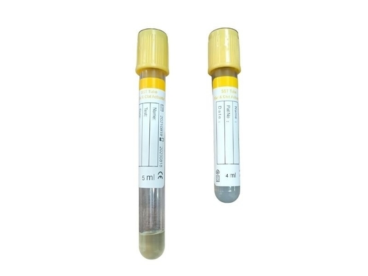Tube supérieur jaune d'activateur de caillot de gel de SST pour la collection 10ml de sang