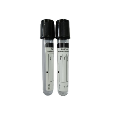 Aspirateur jetable de tube noir de collection de sang du chapeau ESR avec le citrate de sodium de 3,8%