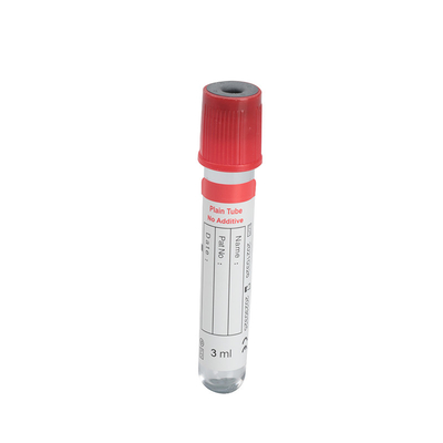 Le haut rouge sans additif Serum sous vide simple Tube de prélèvement de sang Test médical hospitalier jetable