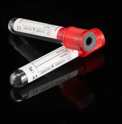 fournitures médicales 13*75mm 4ml tube de collecte de sang rouge avec couleur jaune capuchon et activateur de caillot