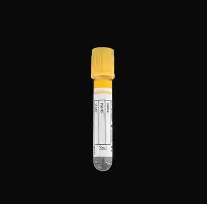 Tuyaux de gel de collecte de sang sous vide médical avec plafond jaune et 1-10 ml de volume de tirage OEM accepté