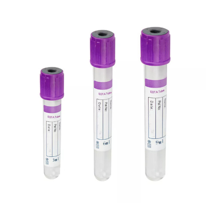 EDTA K2 K3 Tubes de collecte de sang sous vide PET Tubes EDTA en plastique pour laboratoire