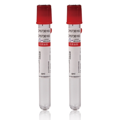 Tubes de collecte de sang sous vide en PET rouge pour les tests de chimie sérique