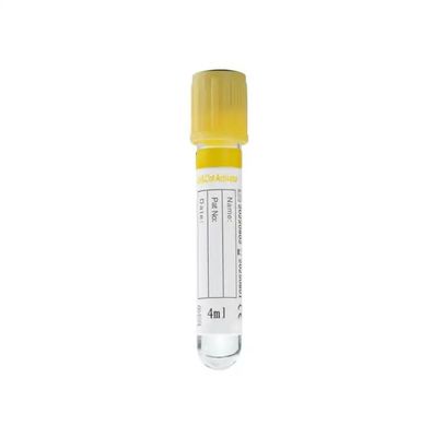 Jaune 13*75 mm Gel de séparation en verre Tuyau de collecte de sang sous vide Capacité 1-10 ml