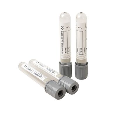 Tube de prélèvement sanguin sous vide jetable à bouchon gris à capacité personnalisée pour les dosages de glucose et de lactate